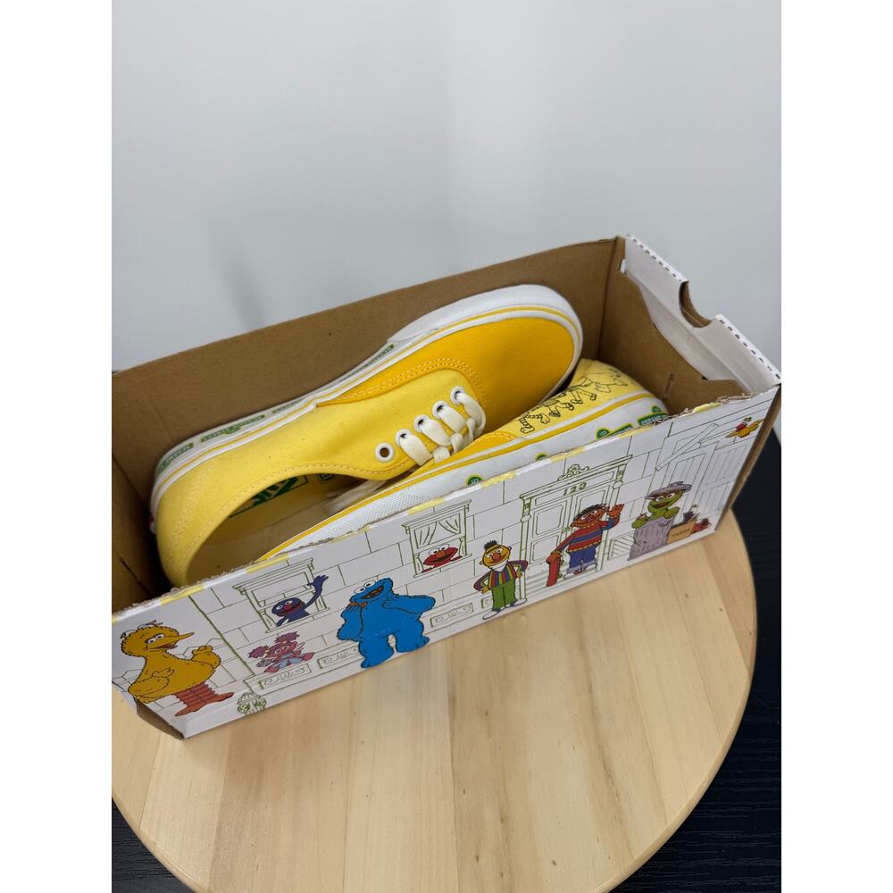 Vans x Sesame Street Authentic Sneakers Womens 8 Shoes Yellow Cartoon - Picture 5 of 10